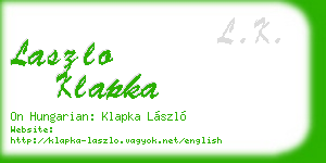 laszlo klapka business card